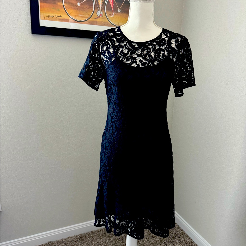 Michael Kors Lace Navy Blue Dress